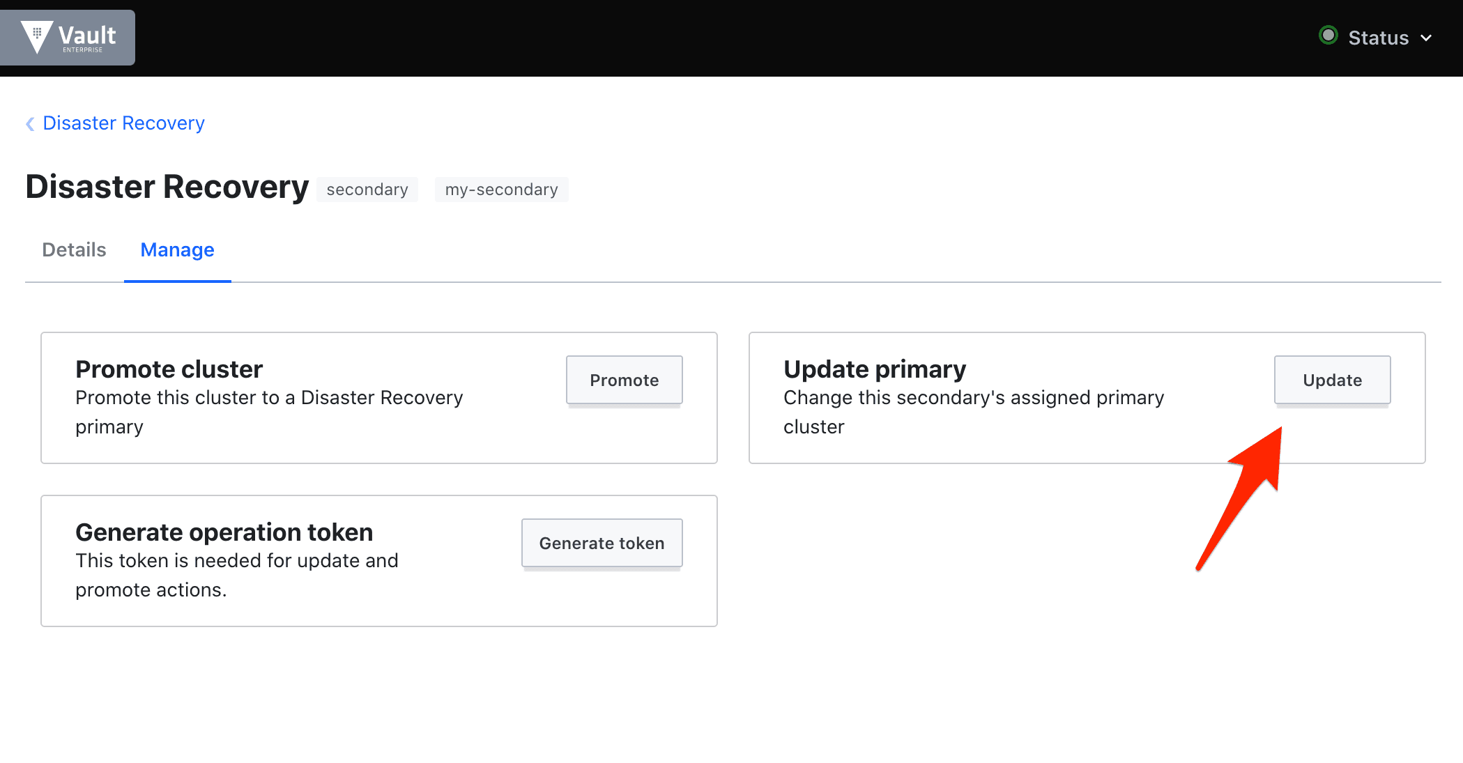 Update primary